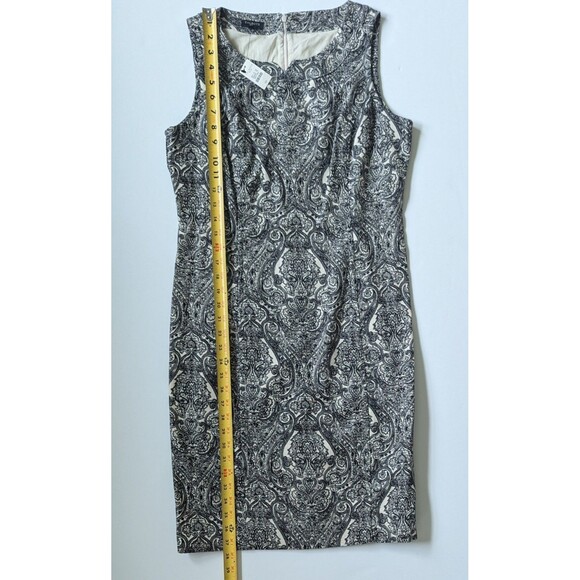 NWT Talbots Women’s Black Paisley Sleeveless Sheath Cotton Dress - Picture 8 of 11